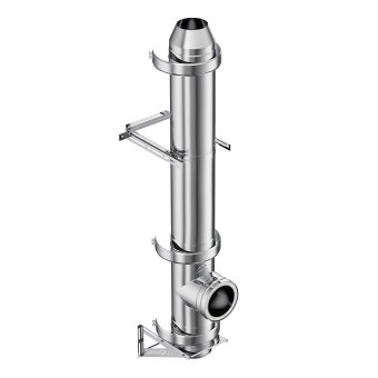 Cos de fum profesional din inox, dublu izolat, 130/90/5, pornire consola