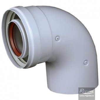 Cot prelungire kit evacuare centrală termică clasică 90° Fe/Al D=60/100