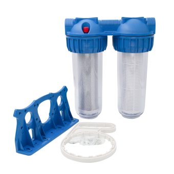 Filtru apa dublu cu sita/carbune 2x1x10