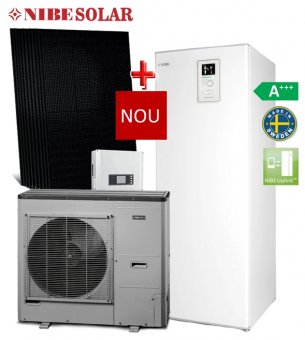 Pachet PROMO NIBE  pompa de caldura  pt. max. 180mp + sistem fotovoltaic 3,6kW monofazat