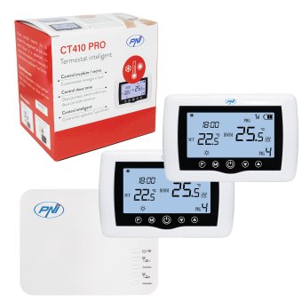 Termostat inteligent PNI CT410 PRO, fara fir, cu WiFi, control 2 zone prin Internet