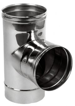 Teu inox cazan peleti 80mm x 333mm x 0.5mm si garnituri SP 90°