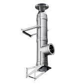 Cos de fum profesional din inox, dublu izolat, 100/90/5, pornire consola