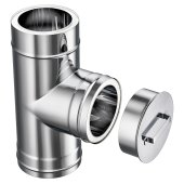 Cos de fum profesional din inox, dublu izolat, 130/90/5, baza 0