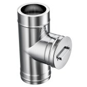 Cos de fum profesional din inox, dublu izolat, 130/90/5, baza 0