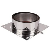 Cos de fum profesional din inox, dublu izolat, 100/90/5, baza 0