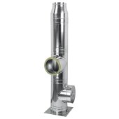 Cos de fum profesional din inox, dublu izolat, 130/90/5, baza 0