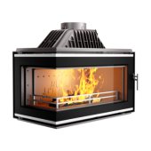 Semineu fonta sticla KAWMET W16 ECO 13,5 kW, sticla laterala