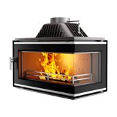 Semineu fonta sticla KAWMET W16 ECO 13,5 kW, sticla laterala