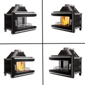 Semineu fonta sticla KAWMET W16 ECO 13,5 kW, sticla laterala