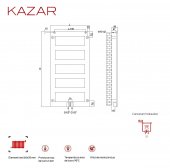 Radiator baie portprosop decorativ colorat 500/1500 mm KAZAR (include kit de instalare)