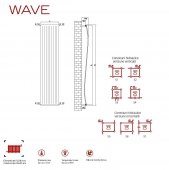 Radiator decorativ colorat 400/1800 mm WAVE (include kit de instalare)